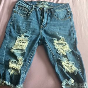 Denim long shorts
